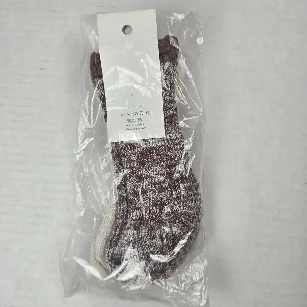 Rylee & Cru Chunky Knit Socks Set Size 12/24m Wine & Stone Ruffle Boot Socks